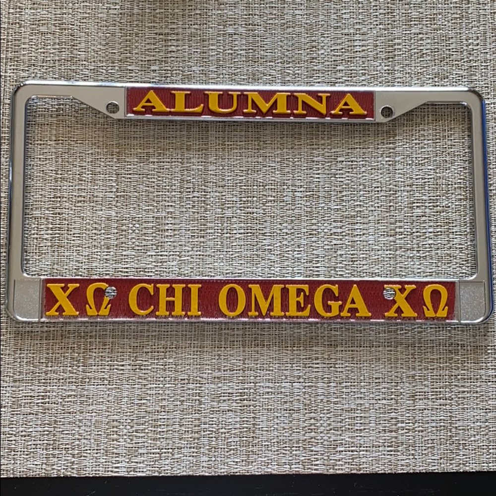 Chi Omega Alumna License Plate Holder